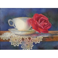 Laura Leeder Watercolor Teacup Note Prints - Comfort & Joy